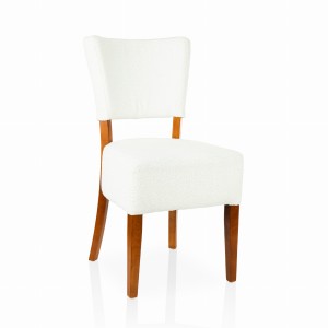 Minimalistyczne krzesło tapicerowane z drewnianymi nogami, KT50