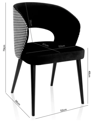 Krzesło Tapicerowane KT 55 Ekskluzywne Kontrastujące Elegancki Styl Wygodne_7.jpg