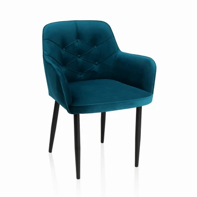 Krzesło Tapicerowane KT 57 Stelaż Metalowy Subtelny Design Pikowane Oparcie_1.jpg