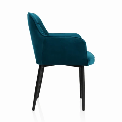 Krzesło Tapicerowane KT 57 Stelaż Metalowy Subtelny Design Pikowane Oparcie_2.jpg