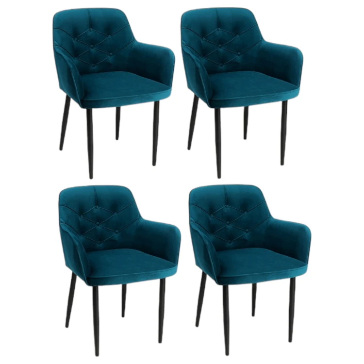 Krzesło Tapicerowane KT 57 Stelaż Metalowy Subtelny Design Pikowane Oparcie_4.jpg