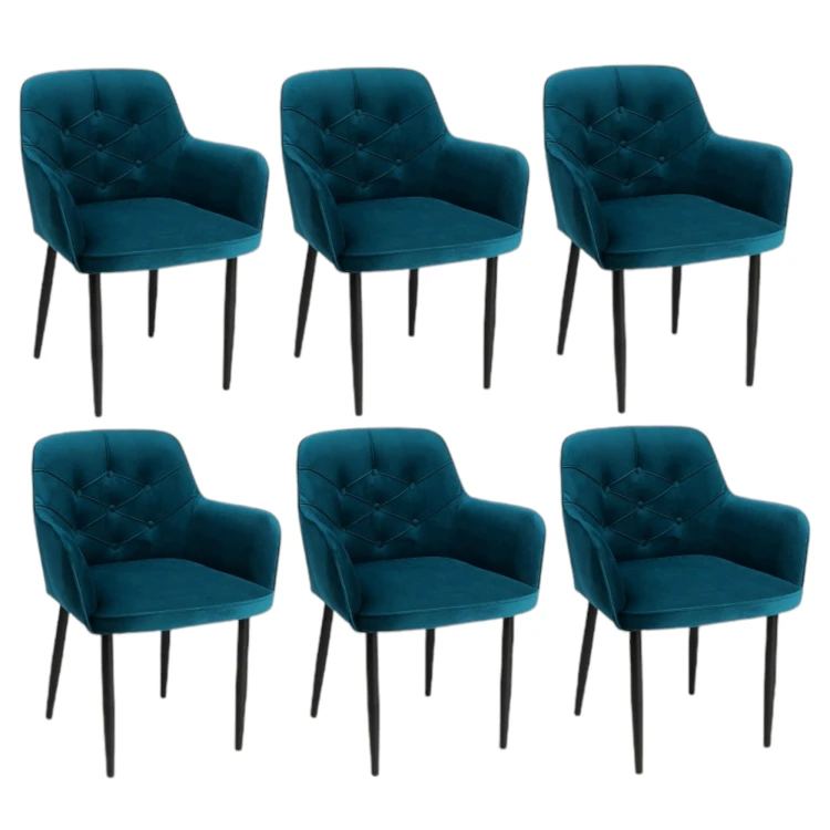 Krzesło Tapicerowane KT 57 Stelaż Metalowy Subtelny Design Pikowane Oparcie_5.jpg