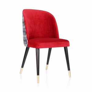 Stylowe krzesło tapicerowane z oparciem w kwiaty, KT63