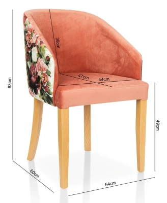 Krzesło Tapicerowane KT 101 Kwiecisty Wzór Eleganckie Wyjątkowy Design_5.jpg
