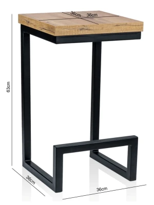 Hoker KT 105 Stelaż Metalowy Drewniane Siedzisko Wyjątkowe Nowoczesny Styl_4.jpg
