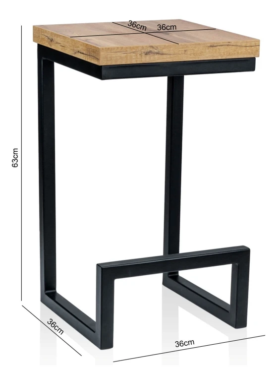 Hoker KT 105 Stelaż Metalowy Drewniane Siedzisko Wyjątkowe Nowoczesny Styl_4.jpg