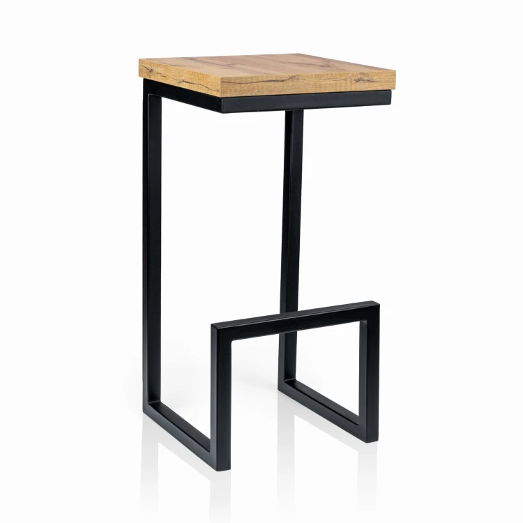 Hoker KT106 Stelaż Metalowy Drewniane Siedzisko Stylowe Nowoczesne Stabilne_4.jpg