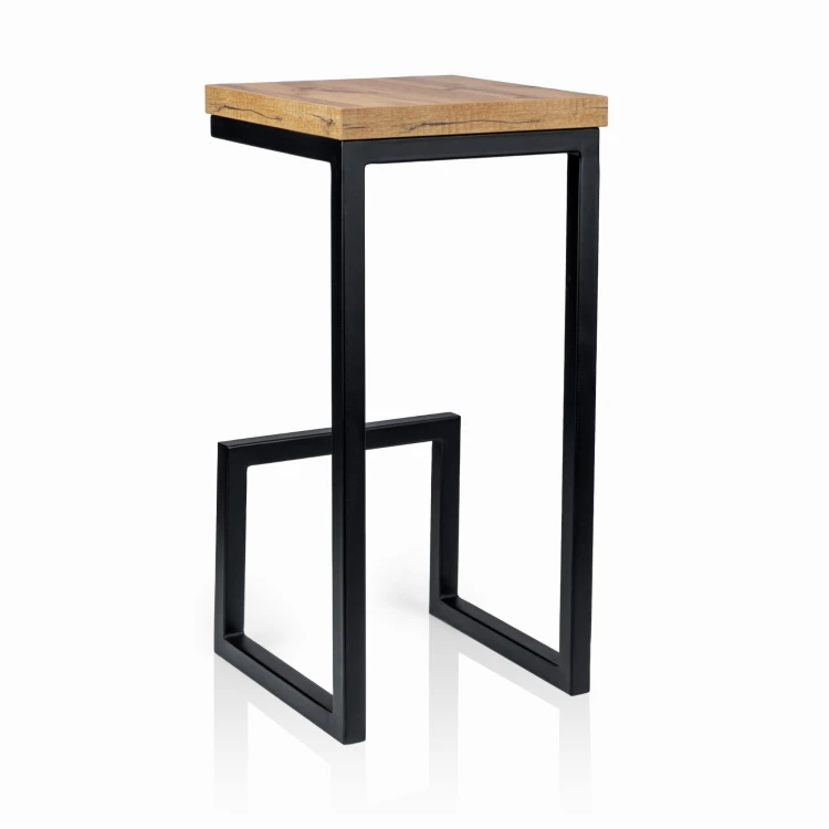 Hoker KT106 Stelaż Metalowy Drewniane Siedzisko Stylowe Nowoczesne Stabilne_5.jpg