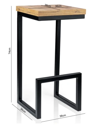 Hoker KT106 Stelaż Metalowy Drewniane Siedzisko Stylowe Nowoczesne Stabilne_7.jpg