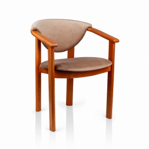 Wygodne krzesło tapicerowane z zaokrąglonym oparciem, KT111