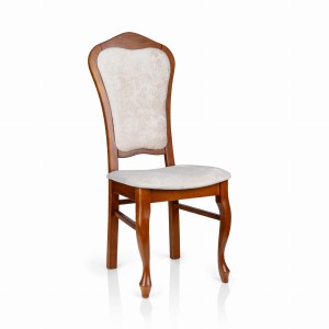 Stylowe krzesło drewniane KT131 z tapicerką kremowe