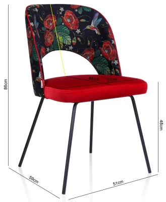 Krzesło Tapicerowane KT 151 Estetyczne Kontrastujące Materiały Stylowe_1.jpg