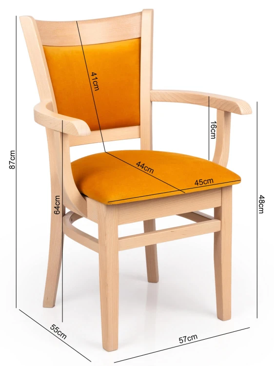 Krzesło Tapicerowane KT 175 z Podłokietnikami Ergonomiczne Komfortowe_1.jpg