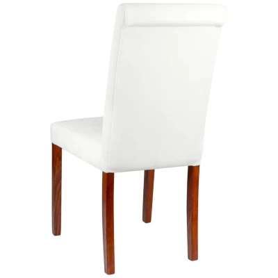 Krzesło KT1 biały velvet widok z tyłu nogi w kolorze kasztanowym