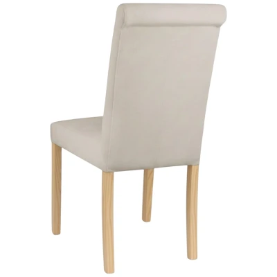 Beżowe krzesło tapicerowane KT1 tył i staranne wykończenie pleców