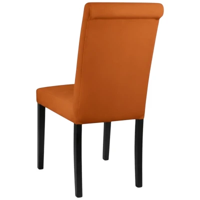 Rude miedziane krzesło tapicerowane KT1 tył i staranne wykończenie pleców