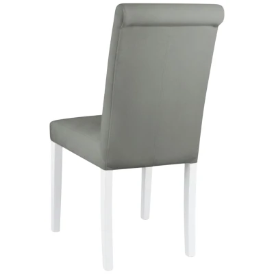 Szare krzesło tapicerowane KT1 tył i precyzyjne wykończenie pleców