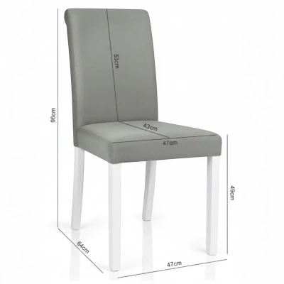 Wymiary i rysunek techniczny szarego krzesła tapicerowanego KT1