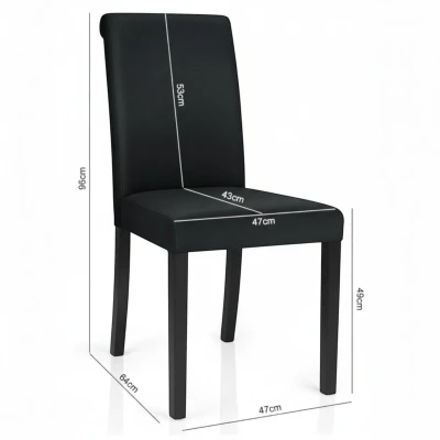 Specyfikacja i wymiary czarnego krzesła KT1 - czarny 96cm