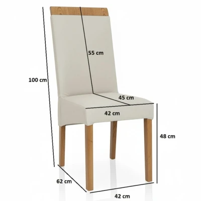 Wymiary krzesła tapicerowanego KT2 rysunek techniczny specyfikacja