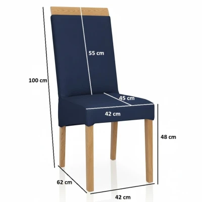 Wymiary krzesła tapicerowanego KT2 rysunek techniczny specyfikacja