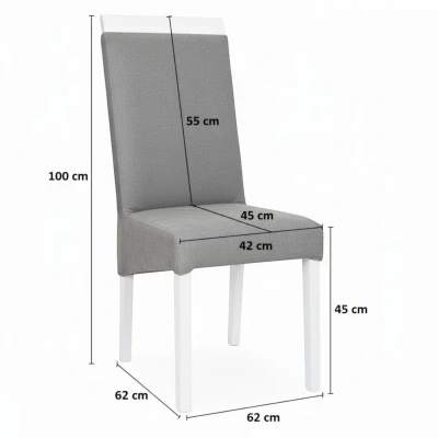 Wymiary krzesła tapicerowanego KT2 rysunek techniczny specyfikacja