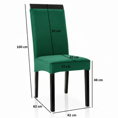 Specyfikacja i wymiary zielonego krzesła KT2 - czarny 100cm