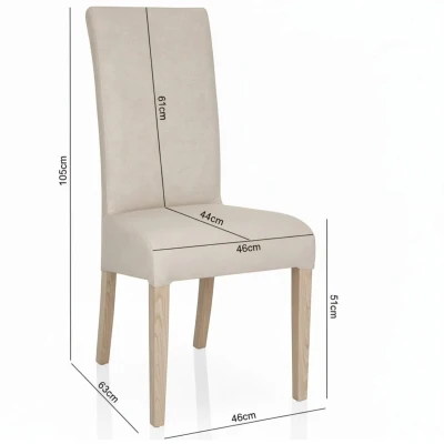 Zdjęcie krzesła z wymiarami KT10 specyfikacja techniczna 105cm beżowe