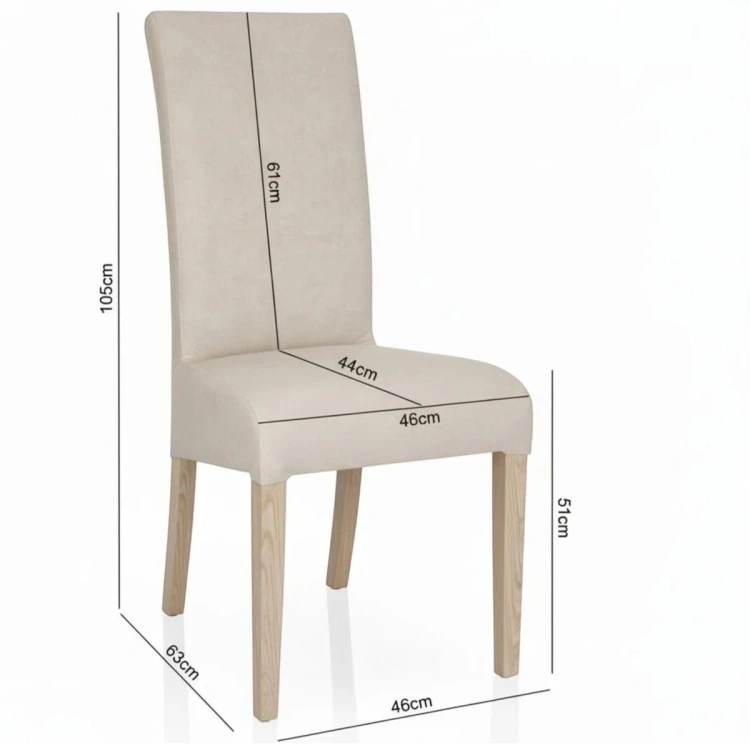 Zdjęcie krzesła z wymiarami KT10 specyfikacja techniczna 105cm beżowe