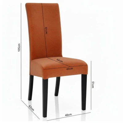 Zdjęcie krzesła z wymiarami KT10 specyfikacja techniczna 105cm rude