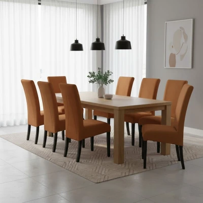 Rude krzesła KT10 aranżacja w eleganckiej jadalni czarne nogi