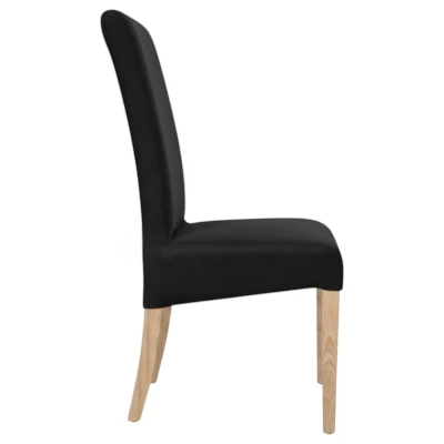 Krzesło KT10 czarny welur bok i stabilna konstrukcja drewno dąb sonoma