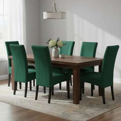 Zielone krzesła KT10 aranżacja w loftowej jadalni czarne nogi