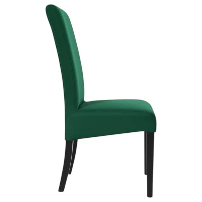 Krzesło KT10 zielony welur bok i stabilna konstrukcja drewno czarne