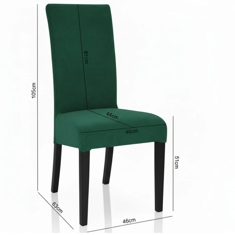 Zdjęcie krzesła z wymiarami KT10 specyfikacja techniczna 105cm zielone