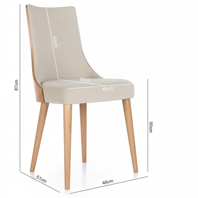 Zdjęcie krzesła z wymiarami KT15 specyfikacja techniczna 87cm beżowe