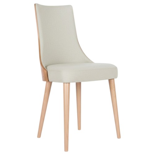 Designerskie krzesło KT15 profil beżowy welur Magic Velvet 2201 buk naturalny