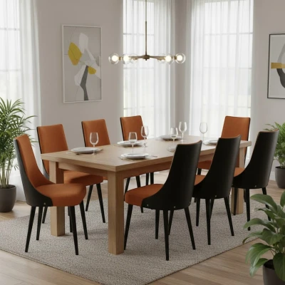 Rude krzesła KT15 aranżacja jadalni w stylu loftowym czarne nogi