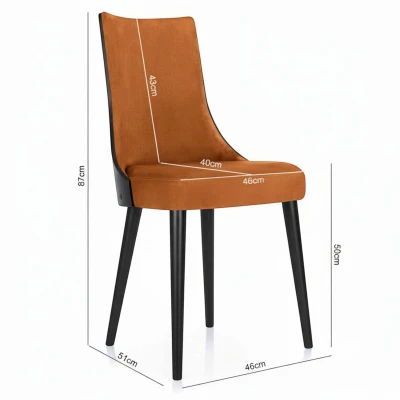 Zdjęcie krzesła z wymiarami KT15 specyfikacja techniczna 87cm rude