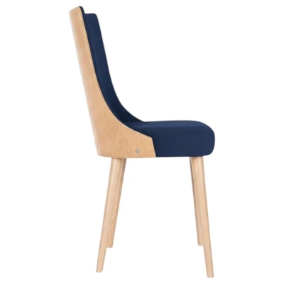 Krzesło designerskie KT15 bok i stabilna konstrukcja drewniana jasny buk