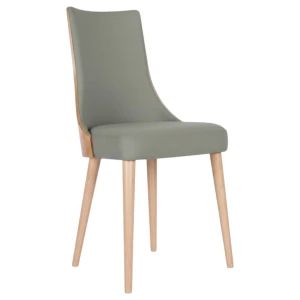 Krzesło tapicerowane KT15 szary welur Magic Velvet 2217, buk naturalny