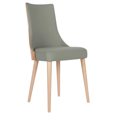 Designerskie krzesło KT15 profil szary welur Magic Velvet 2217 buk naturalny