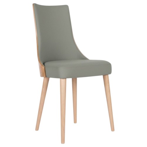 Designerskie krzesło KT15 profil szary welur Magic Velvet 2217 buk naturalny