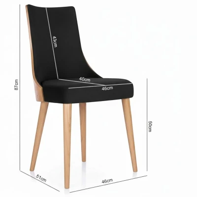 Zdjęcie krzesła z wymiarami KT15 specyfikacja techniczna 87cm czarne