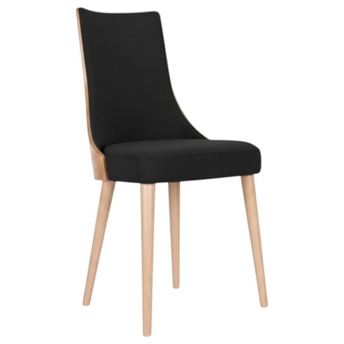 Designerskie krzesło KT15 profil czarny welur Magic Velvet 2219 buk naturalny