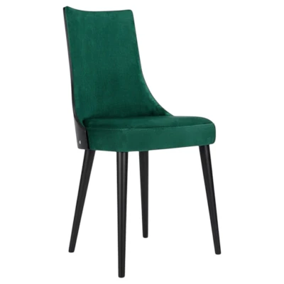 Designerskie krzesło KT15 profil zielony welur Magic Velvet 2225 czarne