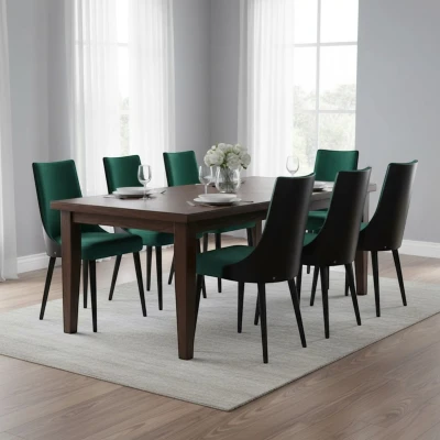 Zielone krzesła KT15 aranżacja jadalni w stylu loftowym czarne nogi