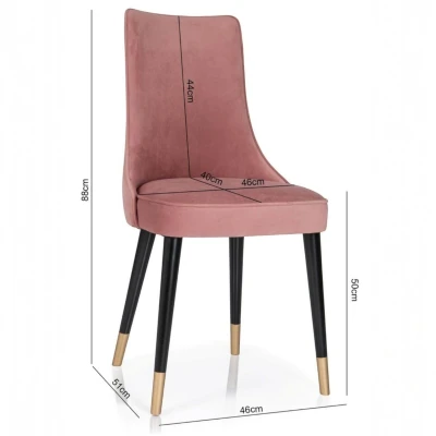 Zdjęcie krzesła z wymiarami KT22 specyfikacja techniczna 88cm złote końcówki