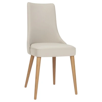 Krzesło tapicerowane KT22 profil beżowy welur Magic Velvet 2201 dąb naturalny