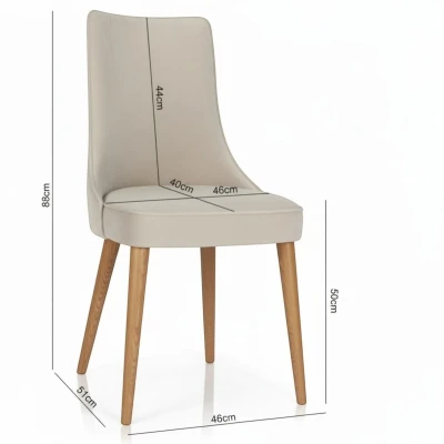 Zdjęcie krzesła z wymiarami KT22 specyfikacja techniczna 88cm beżowe